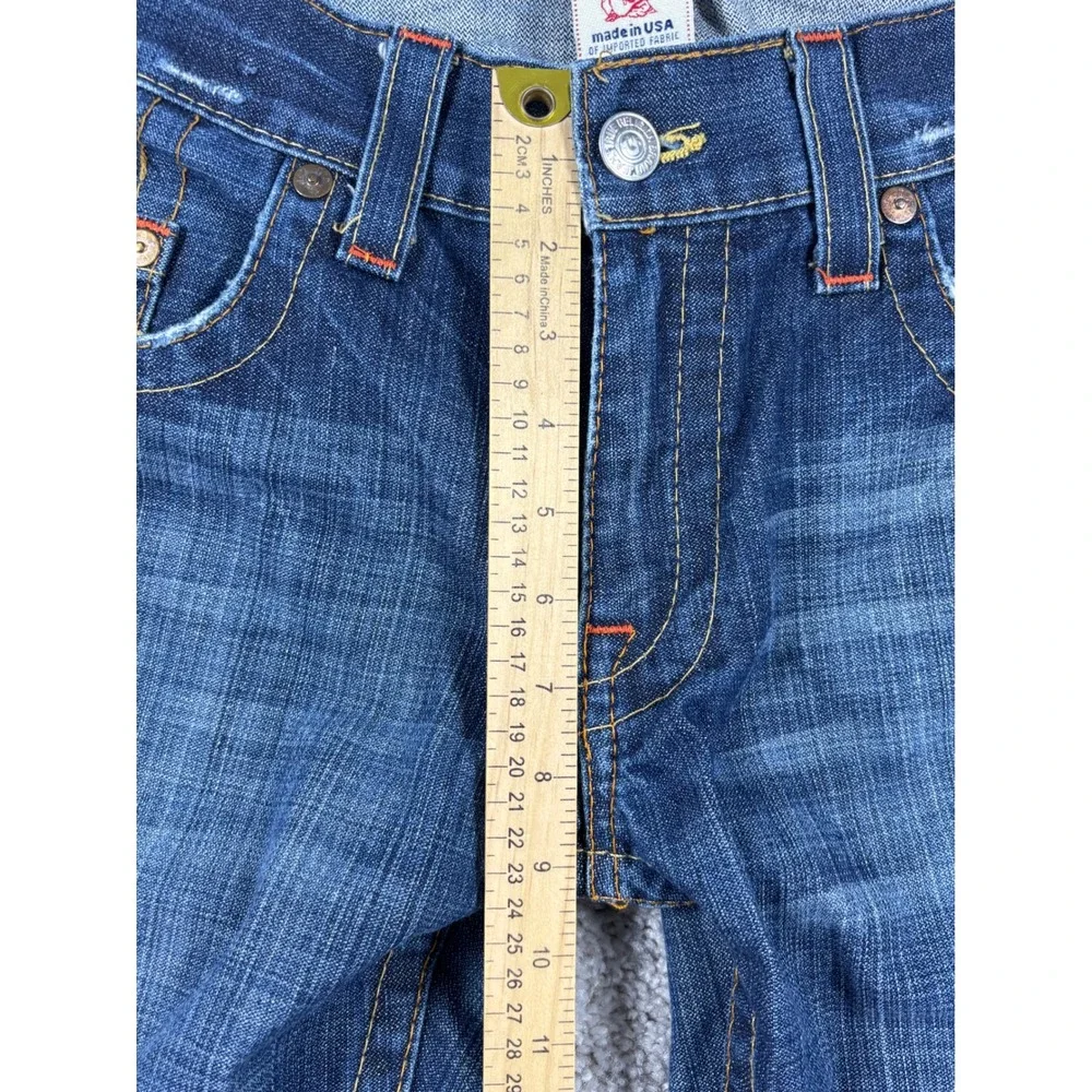True Religion Bobby Mens Straight Leg Jeans Blue Medium‎ Wash 35x28 (READ)